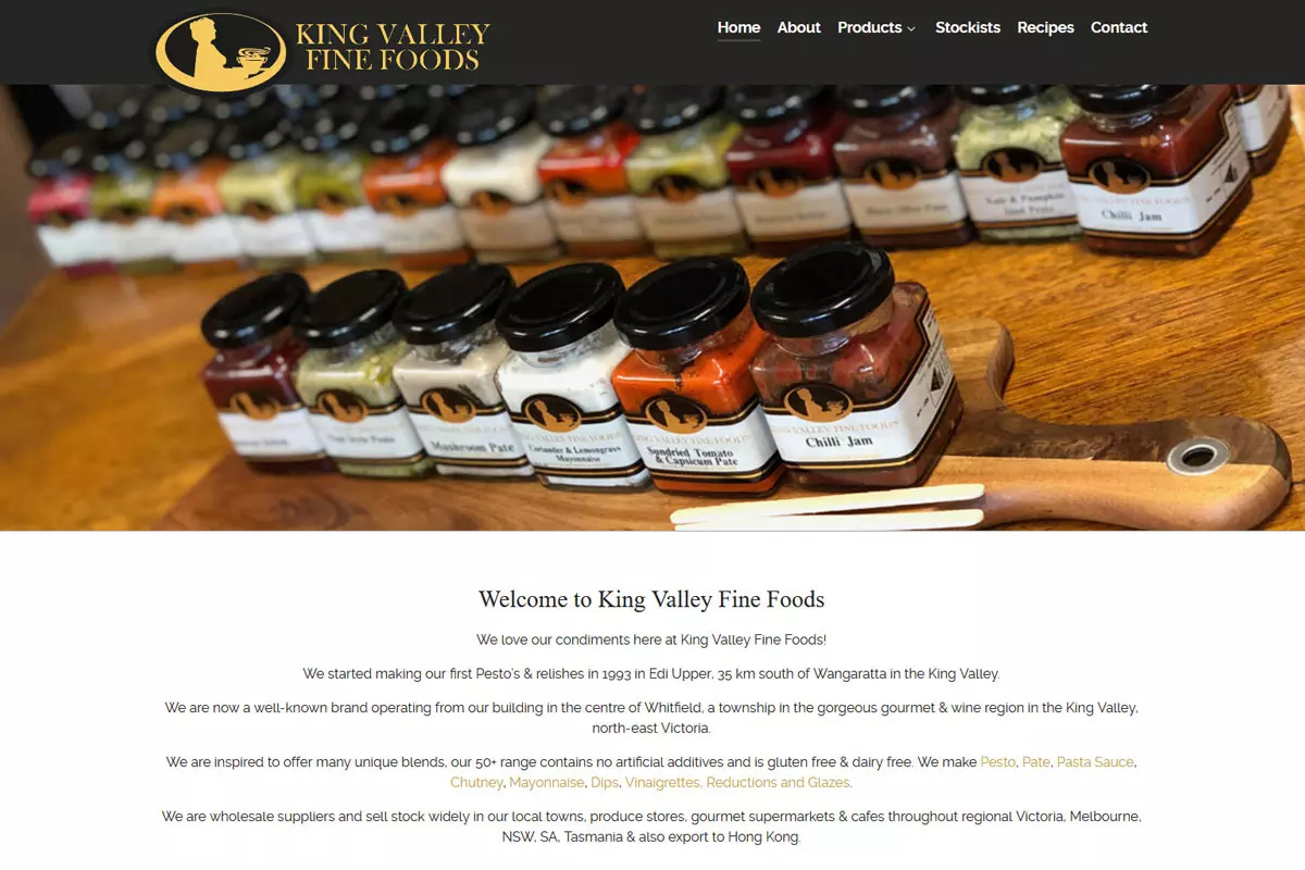 king-valley-fine-foods-website